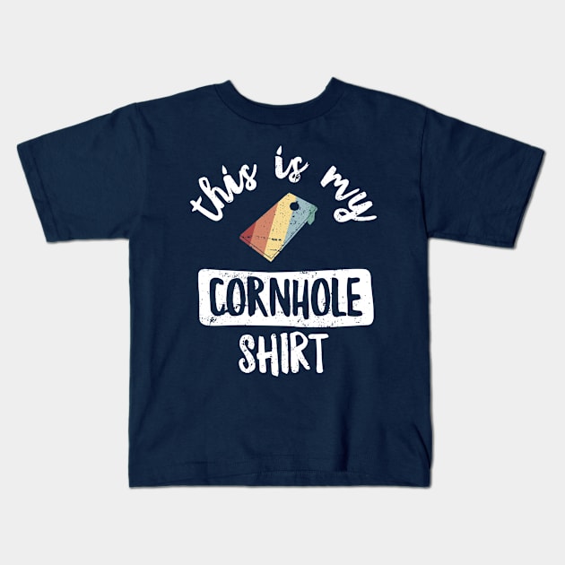 This Is My Cornhole Winner Funny Bean Bag Toss  Tailgate Kids T-Shirt by 14thFloorApparel